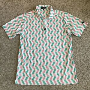 Bad Birdie Zig Zag Pattern Golf Polo Shirt